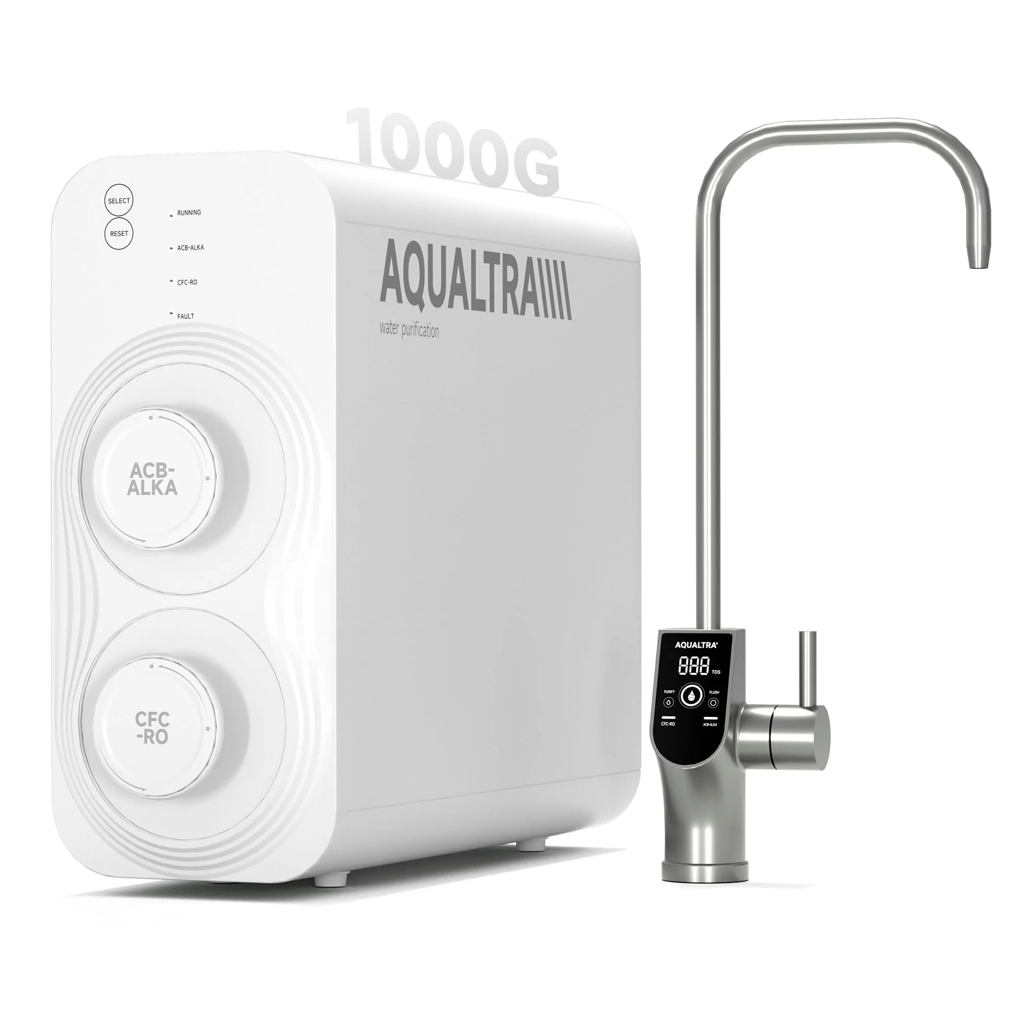 AQUALTRA USF-AR-1000 Sistema de Ósmosis Inversa Sin Depósito, 10 Etapas, 1000 GPD