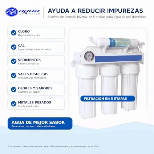 Vista 2 de Bbagua EUR-50 – Equipo de Ósmosis Inversa 5 Etapas para Casa