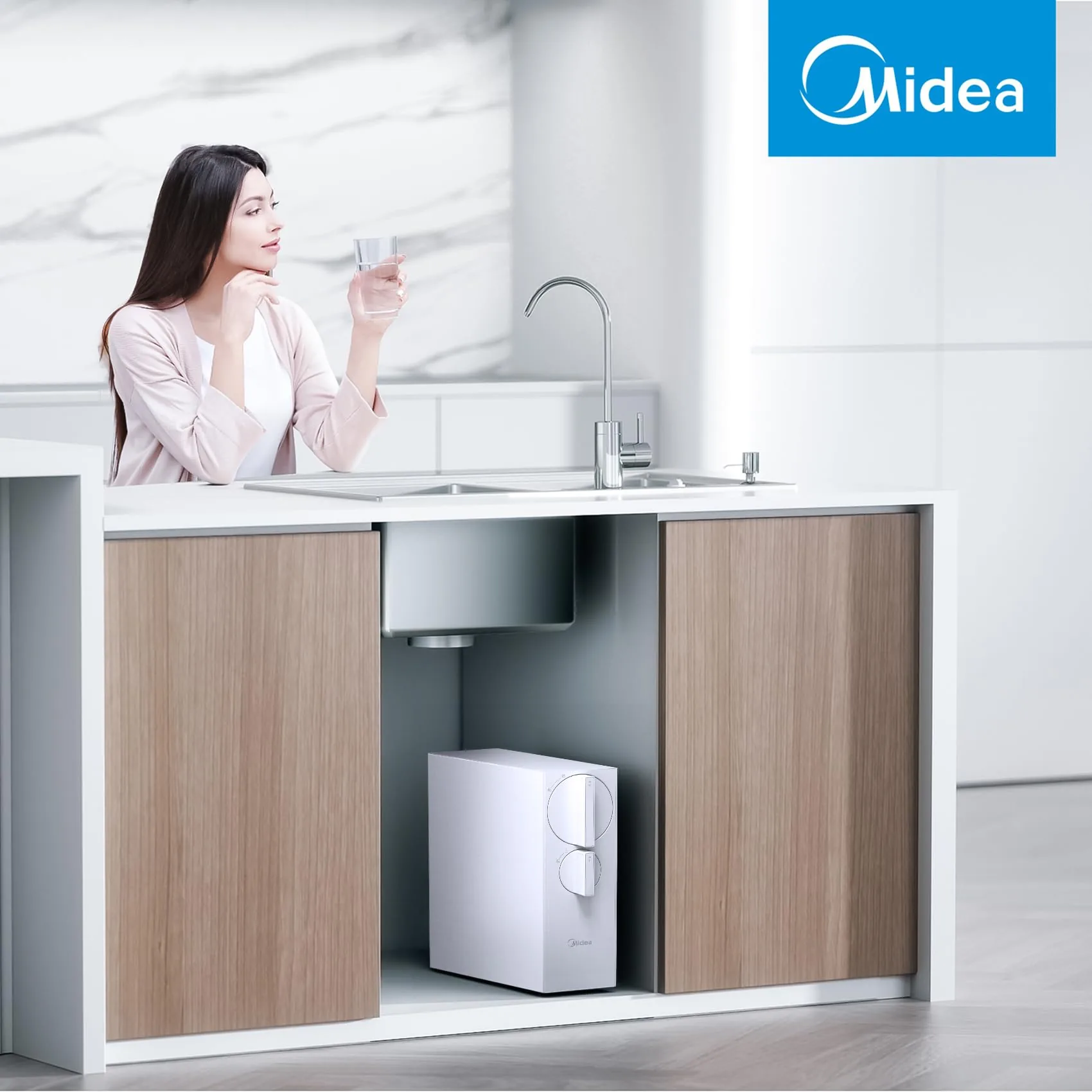 Vista 3 de Midea MRO2489-600G Sistema de Ósmosis Inversa de 4 Etapas con Grifo