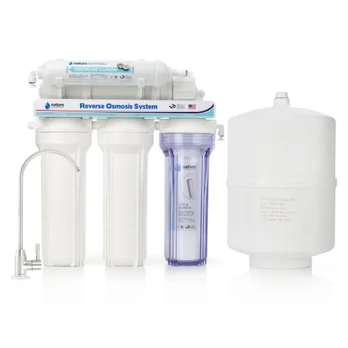 Equipo de Osmosis Inversa - Kit para Osmosis de 5 Etapas - Capacidad para 6 L - Incluye Membrana de 75GPD, Deposito de Agua y Filtros - Nature Water Professionals