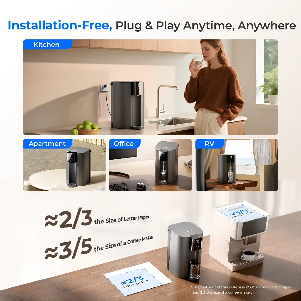 Vista 4 de Waterdrop C1H Instant Hot Water Reverse Osmosis System