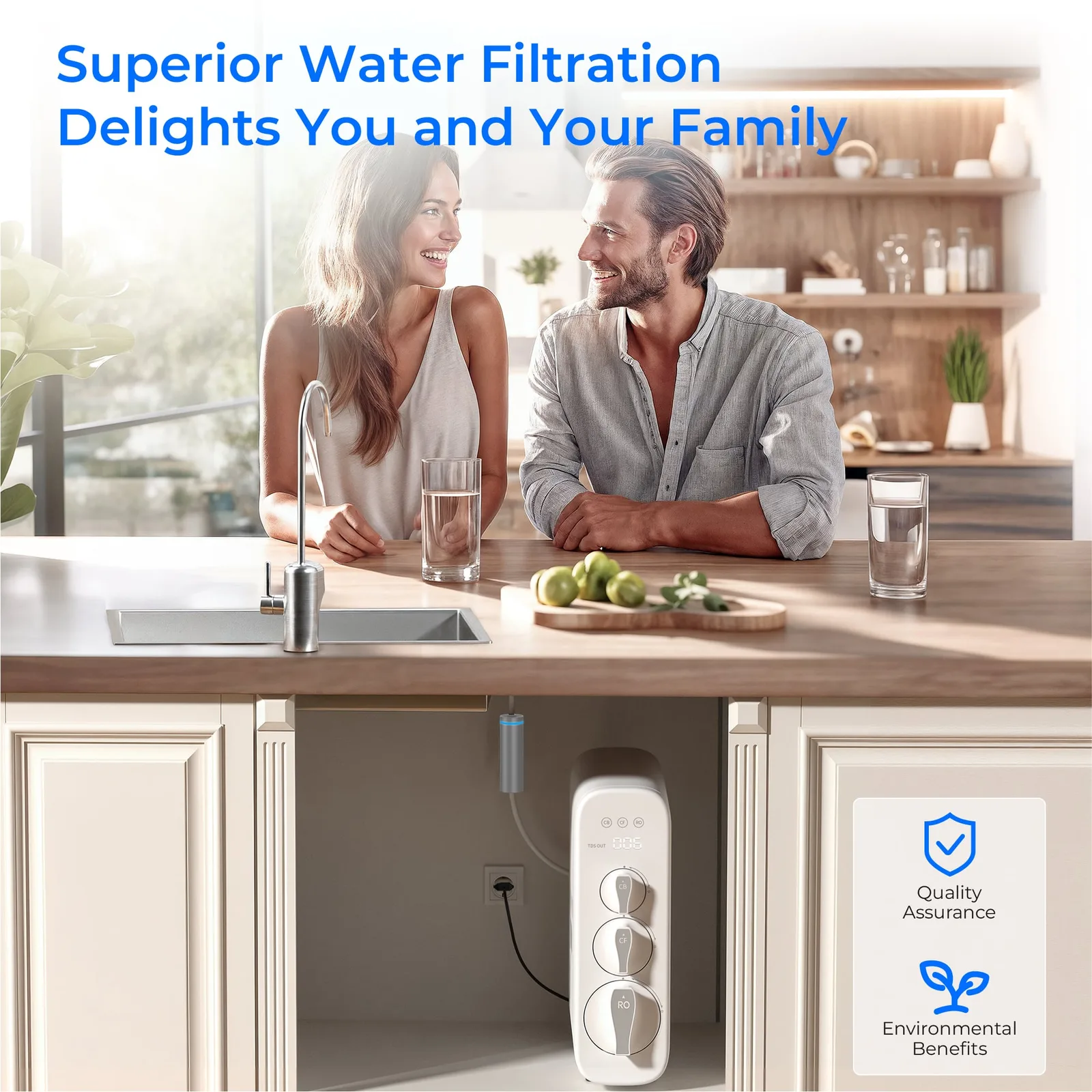 Vista 4 de 800 GPD Tankless RO System with UV Sterilizing Light - Waterdrop G3P800